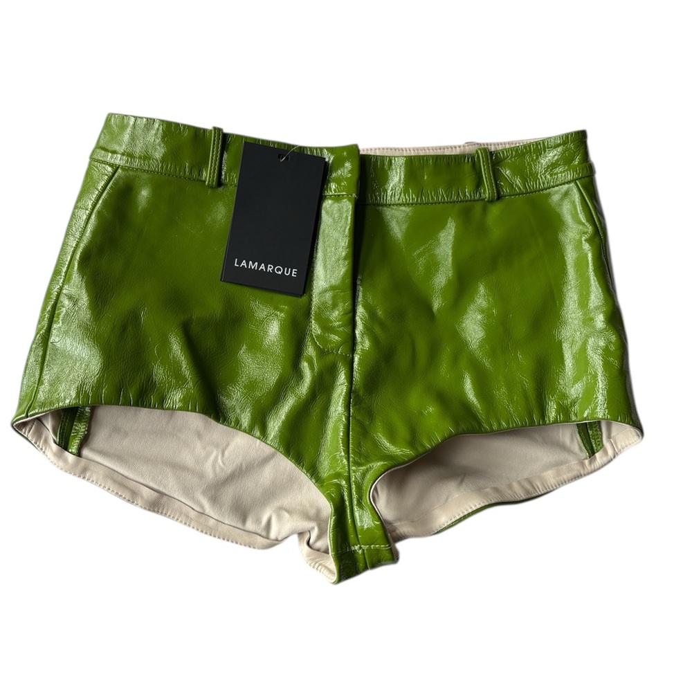LAMARQUE x REVOLVE Annaise Hot Short in Patent Green NWT Medium - Picture 6 of 9